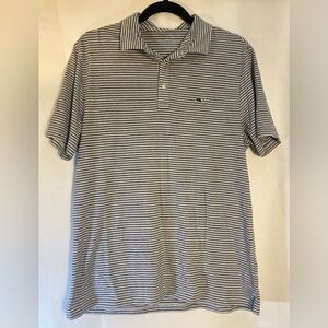 Vineyard Vines Edgartown Polo Shirt Men’s Blue and White Stripe Size Small